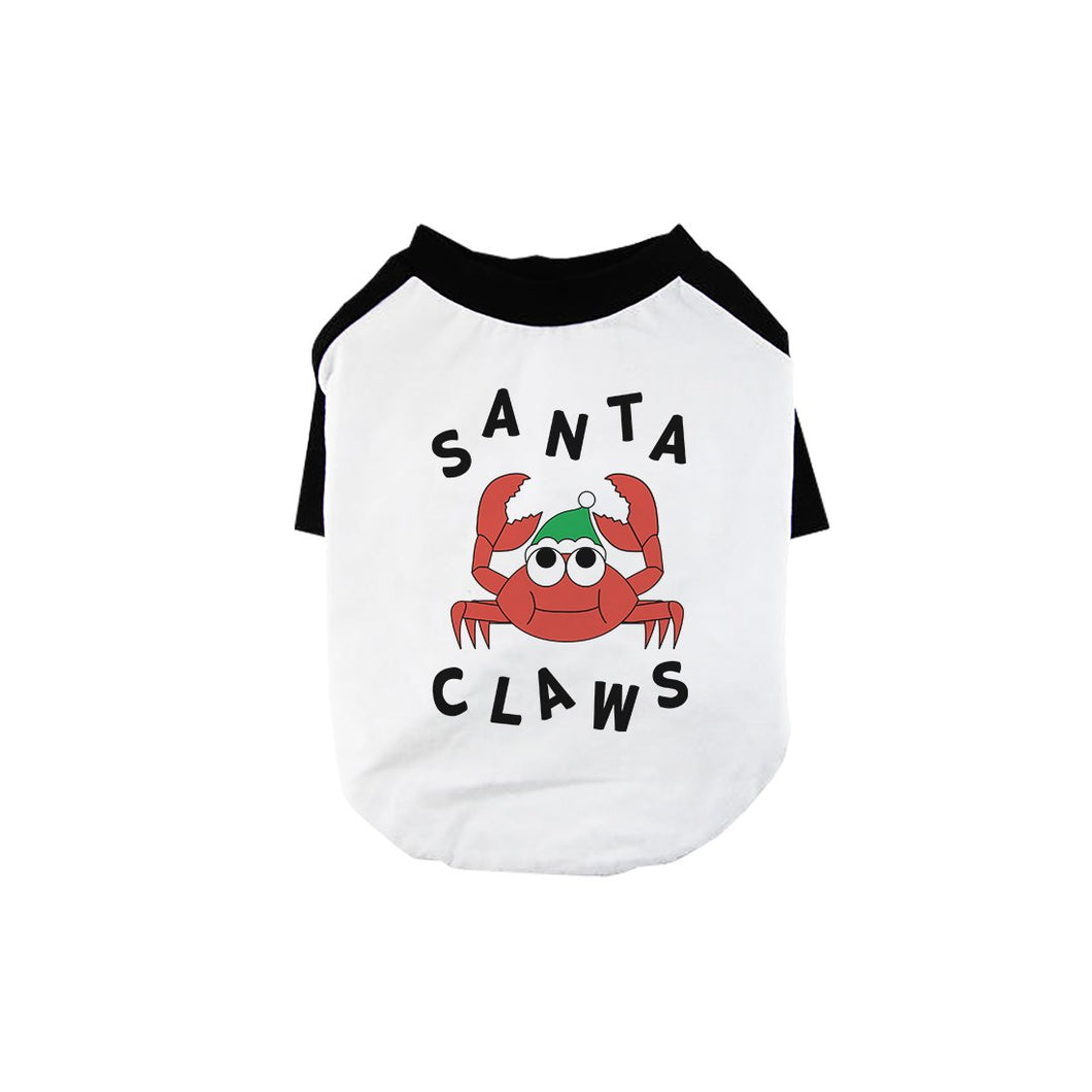 Santa Claws Crab Pet Baseball Shirt for Small Dogs