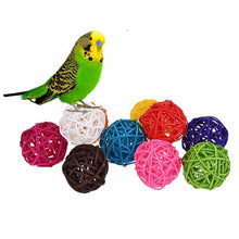 Load image into Gallery viewer, 5/10pcs Colorful Rattan Balls Parrot Toys Bird Interactive Bite Chew Toys for Parakeet Budgie Cage Accessories Bird Playing Toys
